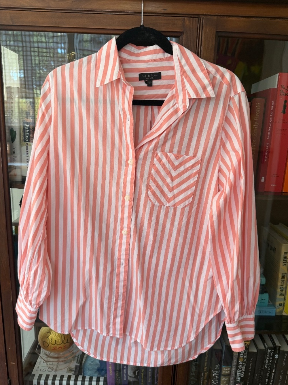 Rag & Bone Pink and White Maxine Button down - Size S